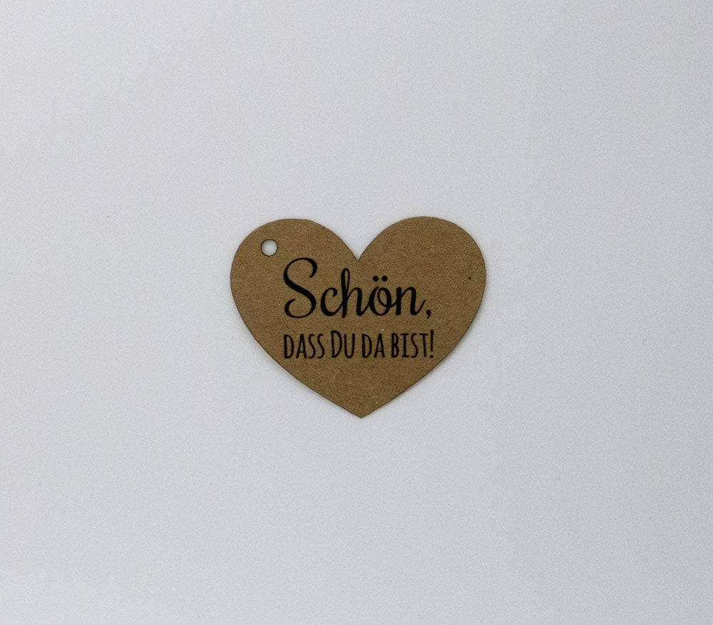 10 Stück Anhänger in Herz Form Schön, dass Du da bist