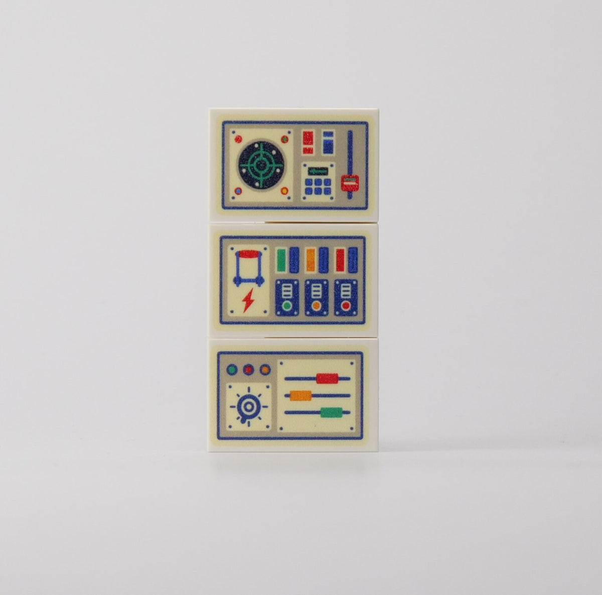 1 Set mit 3 Lego Steine Fliesen #1  mit Control Motiven