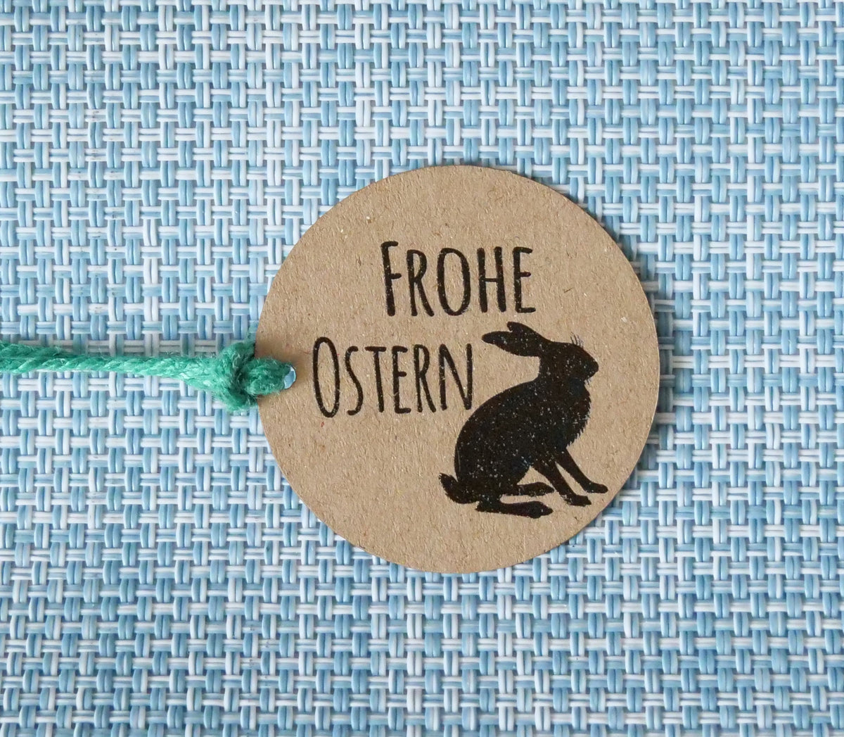 Anhänger in rund " „ Frohe Ostern "  45mm Durchmesser für Osterpost, Osterkarten, Ostergeschenk