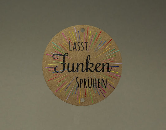 Wunderkerzenhalter Anhänger Lasst die Funken Sprühen! 60mm  10 Stück
