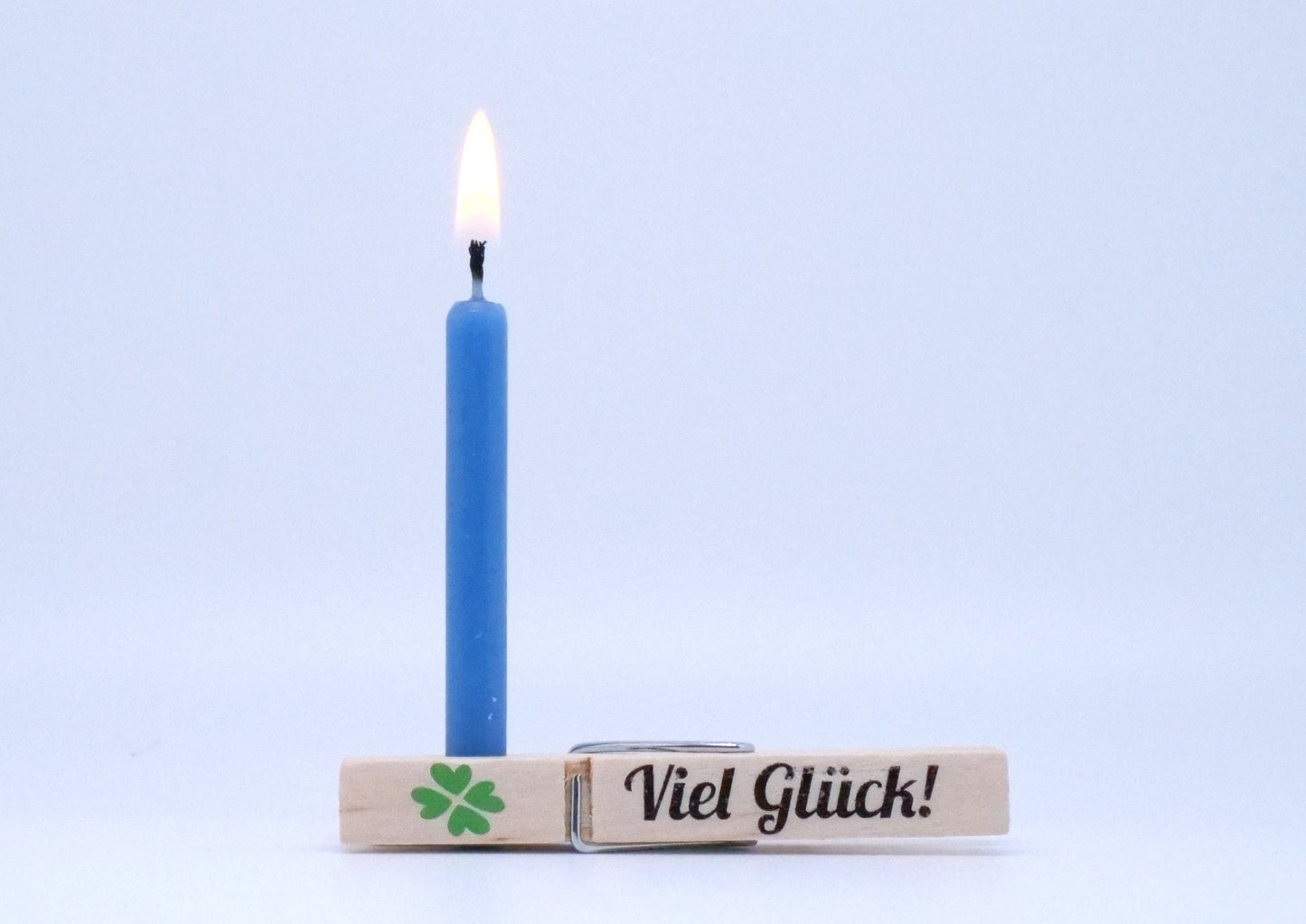 Holz Wäscheklammern  Viel Glück!  Wäscheklammer bedruckt mit Kleeblatt, Tischkarte, Gastgeschenk,  für Hochzeit