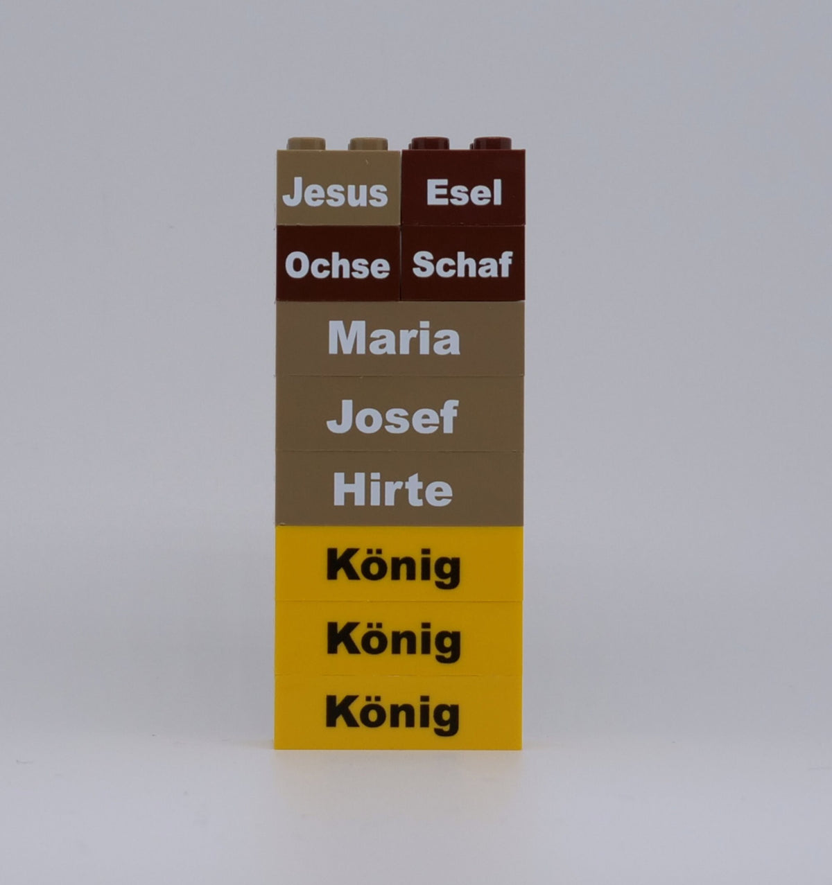 Krippe 10 bedruckte Steine  Lego 2x 4 und 2x 2 Steine